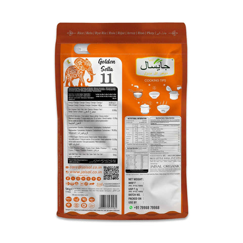 Jaisal Golden Sella Basmati Rice - Premium Quality for Exquisite Flavors - Jaisal Organic
